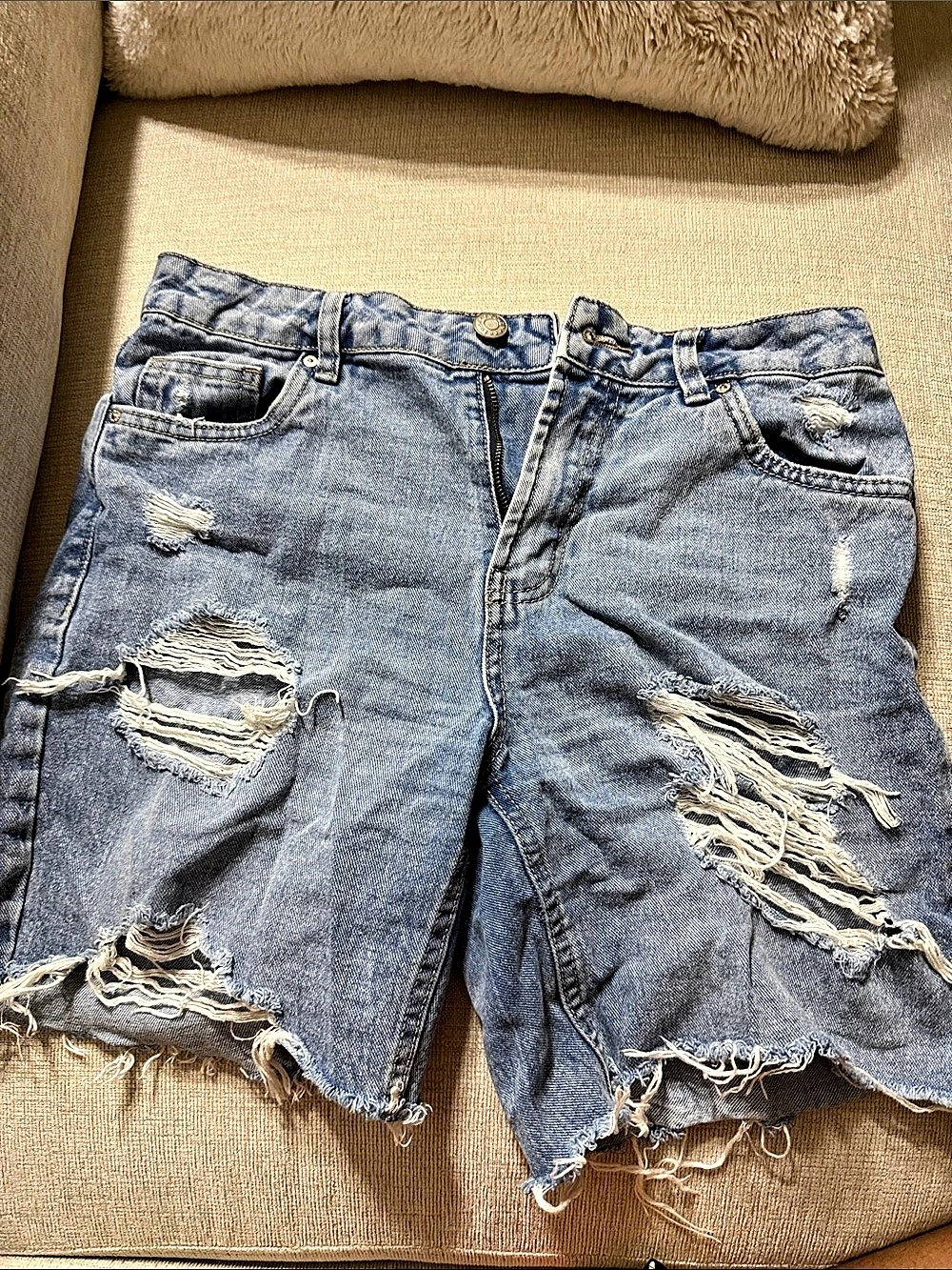 refuge Distressed Jean Shorts in Blue Size 3
